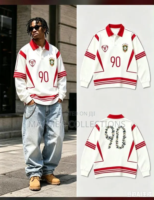 Men Women Long Sleeve Polo Sports Jersey – Stylish 90 Design · Photo 1