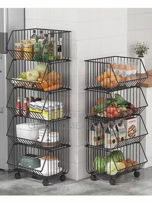 Kitchen Metal Storage Rack With Wheels · Photo 1