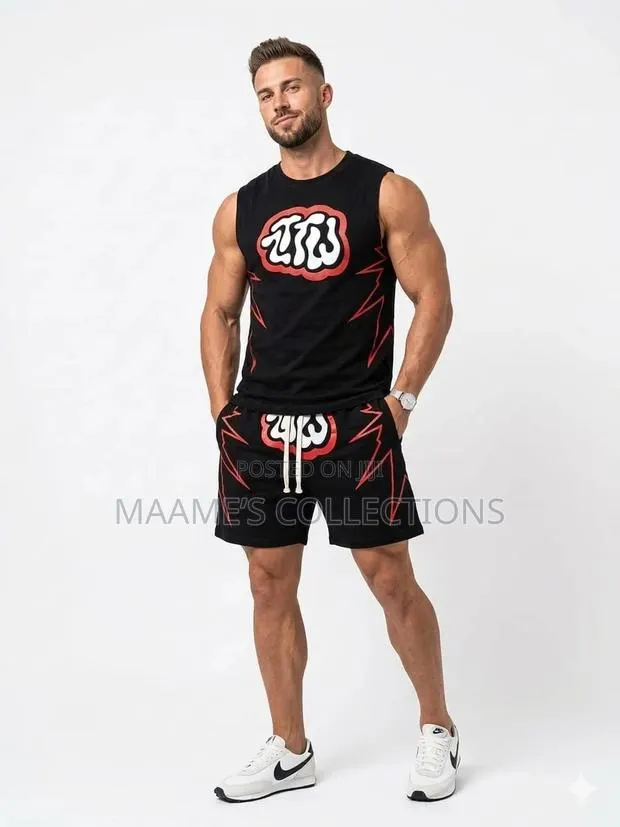 Men’S Streetwear Sleeveless Graphic T-Shirt / Tank Top and Shorts · Photo 1