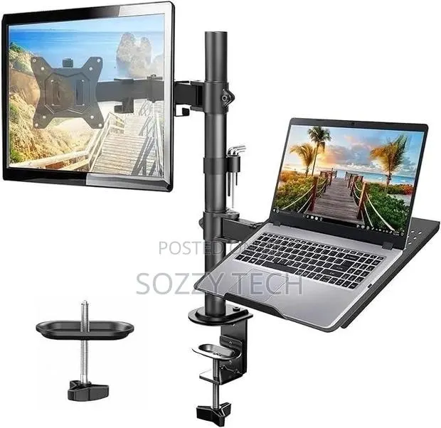 HUANUO Adjustable Monitor Stand, Single Arm Desk Mount for 32 Inch · Photo 1