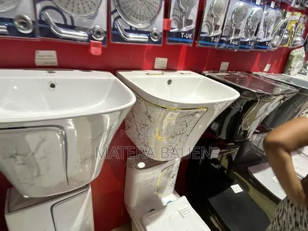 Nice Wash Hand Basin White and Gold Flower #G946/1242 · Photo 1