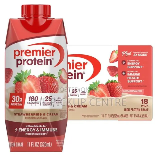Premier Protein PLUS, Strawberries & Cream,18-Pack · Photo 1