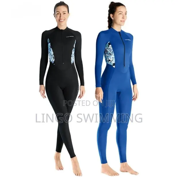 Women’S Long Sleeve Full-Length Swimwear (Zip Front) · Photo 1