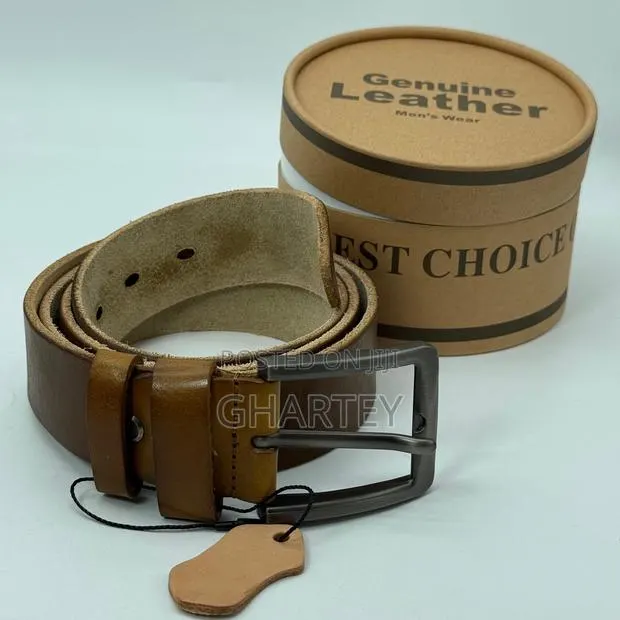 Premium Quality Men’S Leather Simple Buckle Belts - In Box · Photo 1