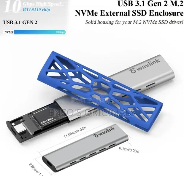 M.2 Nvme Ssd Enclosure Wavelink Brand High Quality 10gbps Usb-c 3.2 · Photo 1