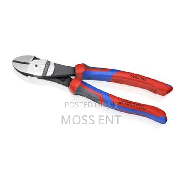Diagonal Side Cutting Plier 200mm High Leverage Red/Blue - K- · Photo 1