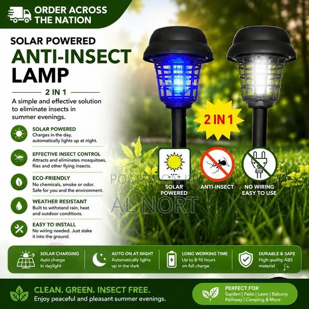 Solar Anti-Insect Lamp – 2-in-1 – Outdoor Garden Light · Photo 1