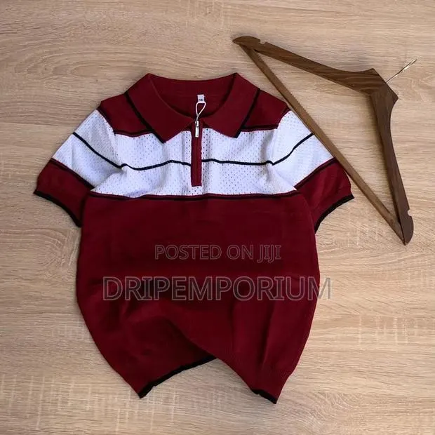 Kids Burgundy Zip Polo · Photo 1