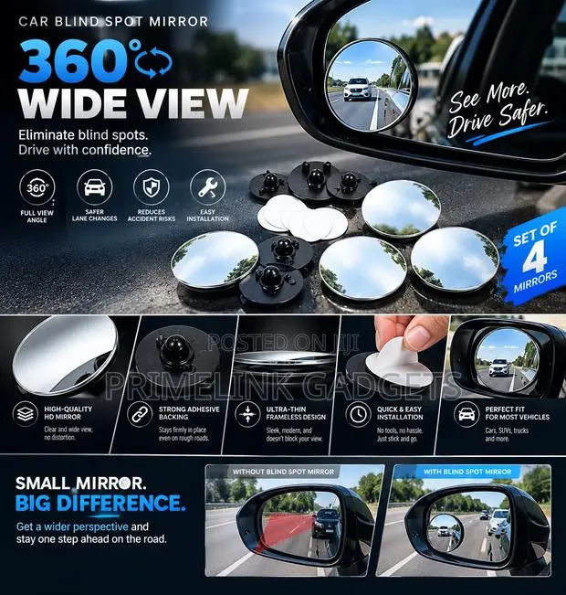 Car 3600 Frameless Blind Spot Mirror (2pcs) · Photo 1