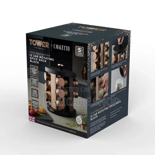 Tower Cavaletto Rotating Spice Rack With Pre-filled Spices · Photo 1