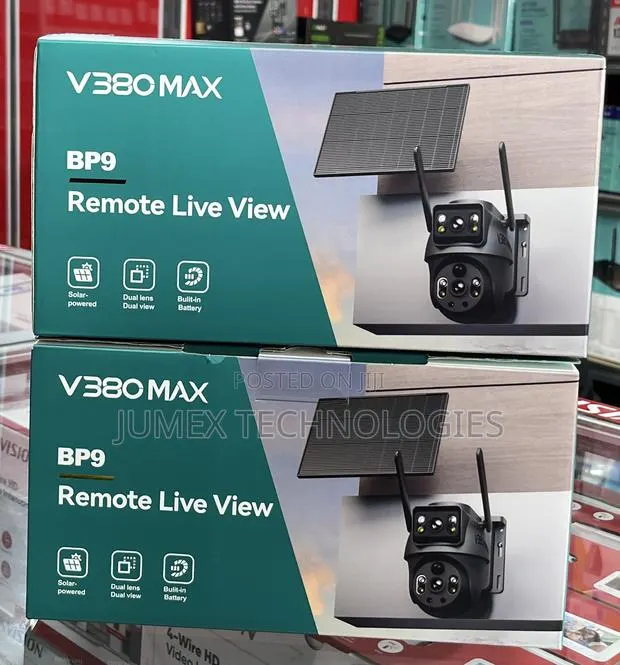 SOLAR CAMERA V380 Max Dual Lens 4g SIM Solar Camera + Built-in Battery · Photo 1