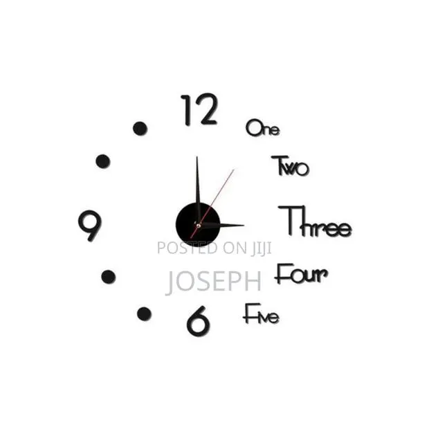 Black 3d Wall Clock · Photo 1
