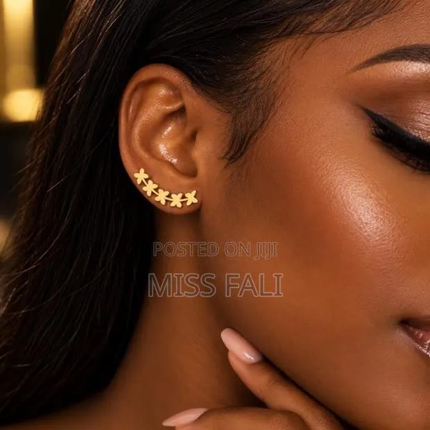 Golden Bloom Ear Climbers · Photo 1