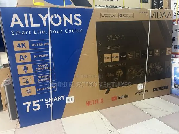 All New Ailyons 75” Smart Uhd TV · Photo 1