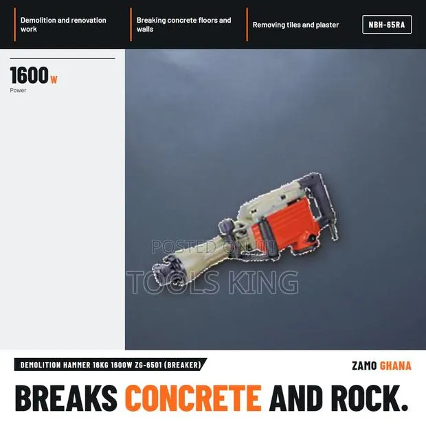 Demolition Hammer 16Kg 1600W Zg-6501 (Breaker) - NBH-65RA · Photo 1