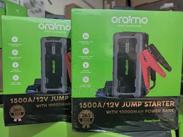 Oraimo Powerspark 1500a 12v Car Jump Starter With 10000mah Power Bank · Photo 1