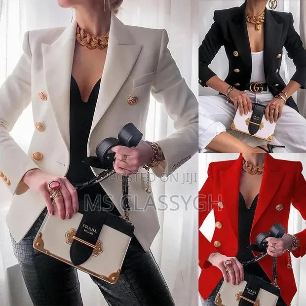 Women Blazer Combsummer Autumn Slim Pocket Sleeveless Double · Photo 1