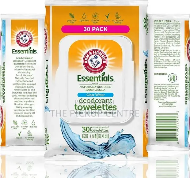 Arm Hammer Essentials Clear Water Deodorant Towelettes Β· Photo 1
