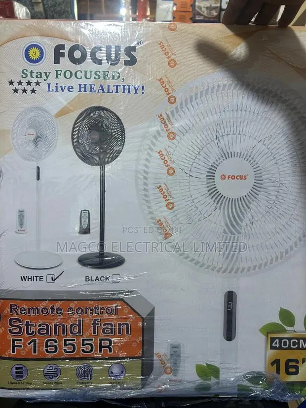 Focus Remote Control Standing Fan · Photo 1