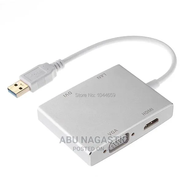 USB 3.0 Hub to 4k Hdmi Vga Dvi Rj45 Adapter Converter · Photo 1