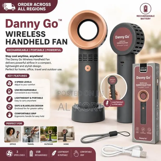Wireless Handheld Fan – Rechargeable Portable Personal Fan · Photo 1
