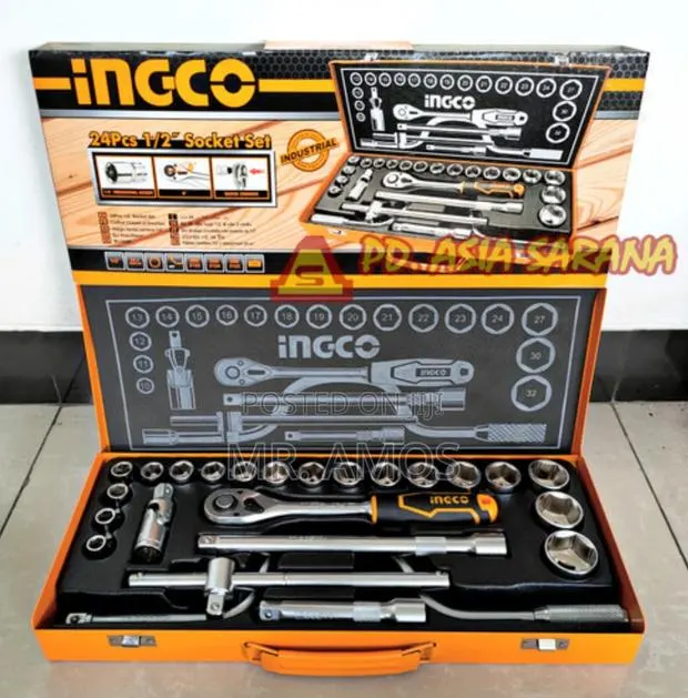 Ingco 24 Pieces 1/2" Robust Socket Set - Hkts0243 · Photo 1