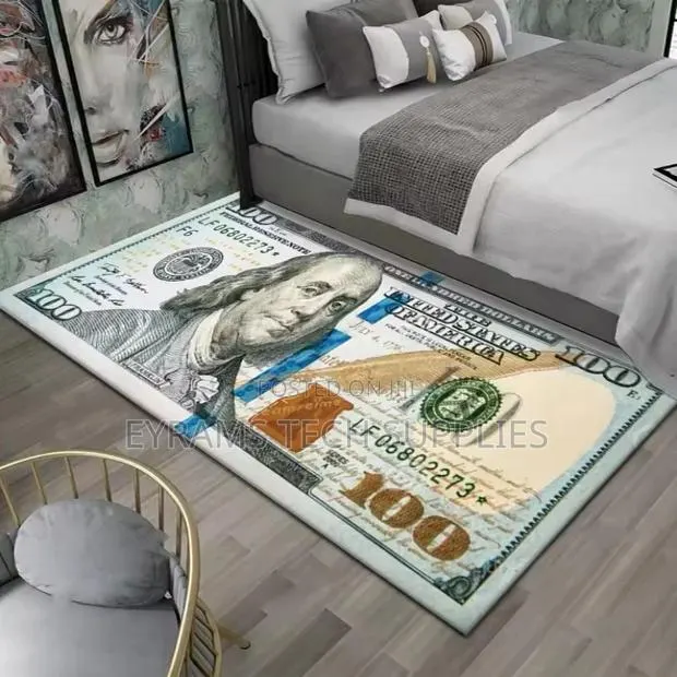 Creative Banknote Pattern Area Rug Bedroom Dollar Pound Euro · Photo 1
