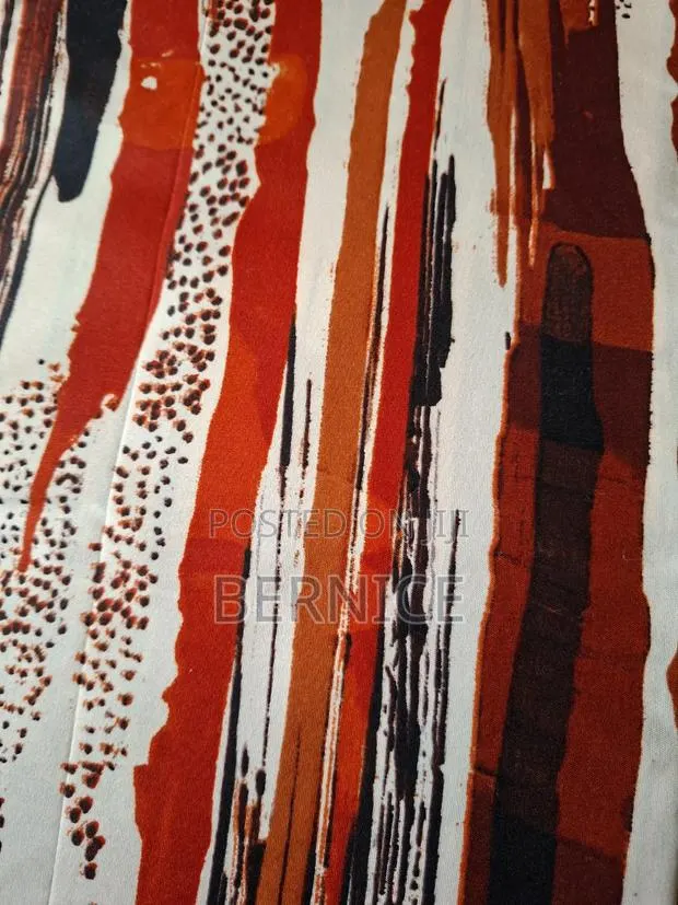 Premium 3 Yards Wax Abstract Print Fabric – Multi-Color Earth Tones · Photo 1