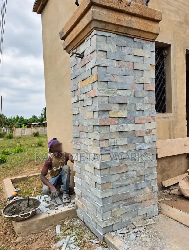 Stone Wall Cladding | Stone Laying | Fence Pillar Designs · Photo 1