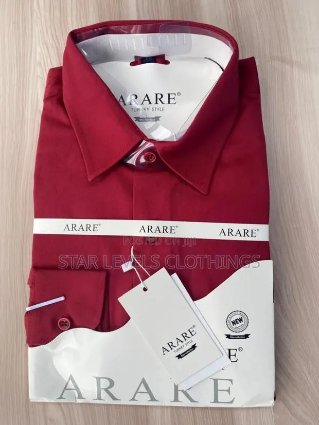 Official Wine Plain Long Sleeves Shirts for Men · Photo 1