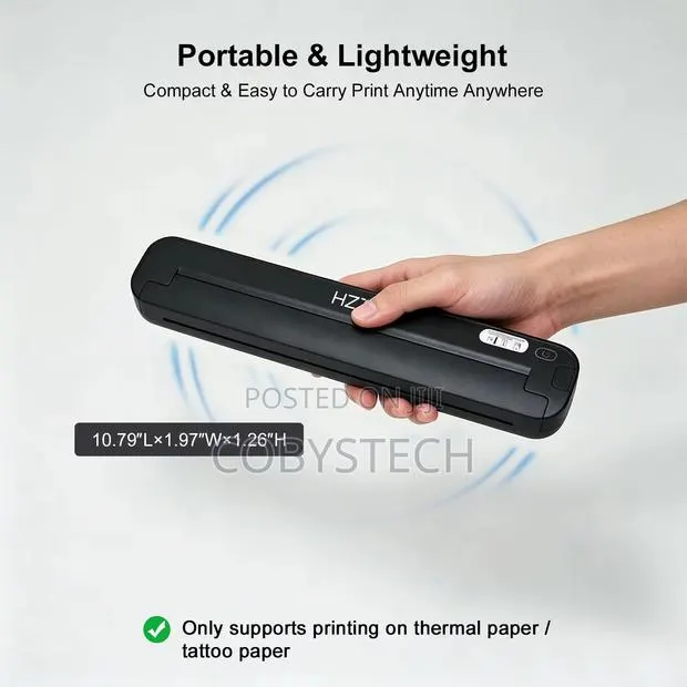 Portable Inkless Thermal Printer + FreeThermal Paper (100 Pieces) · Photo 1