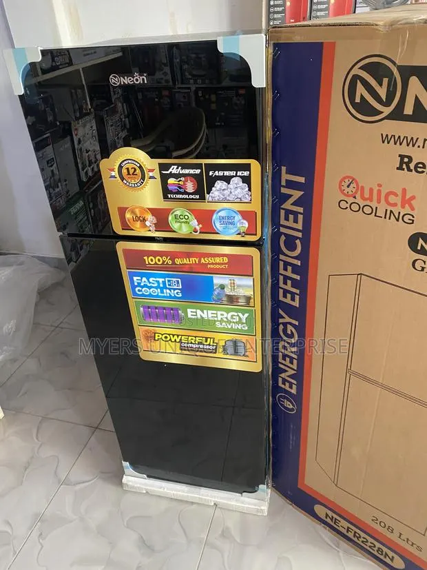208L Double Door Fridge With Adjustable Shelves and Crisper · Photo 1