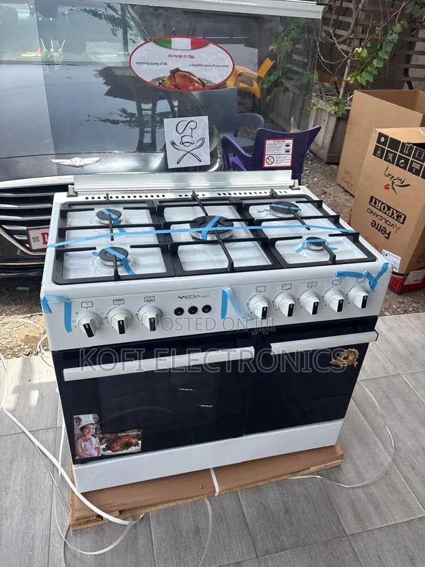 Mediatech 60x90 White Gas Cooker Spacious Cooking Made Easy · Photo 1