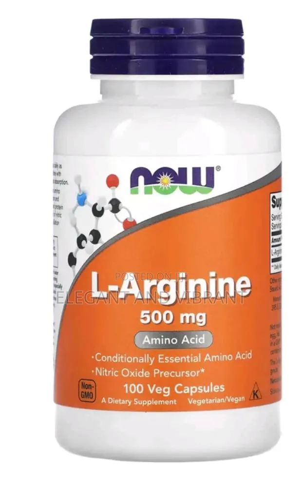 L-arginine 500mg 100 Veg Capsules | Nitric Oxide Precursor · Photo 1