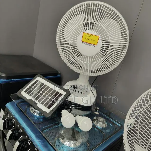 Magnificently Unique Morgan Rechargeable Fan With Solar Panel and Bulb · Photo 1