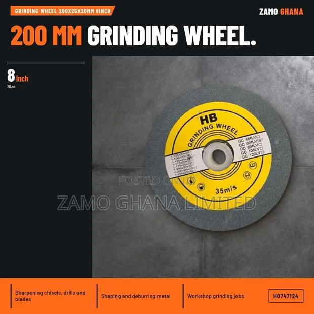 Grinding Wheel 200X25X20Mm 8Inch - H · Photo 1