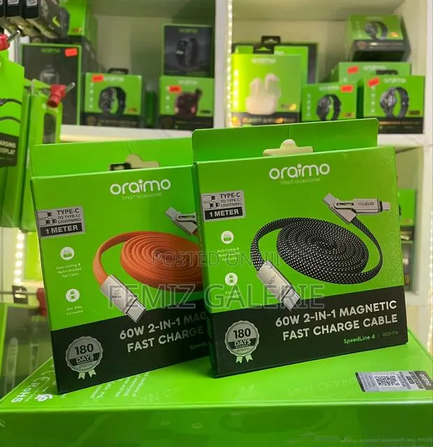 Oraimo SpeedLine 4 Magnetic 2in1 60W Fast Charge Cable · Photo 1