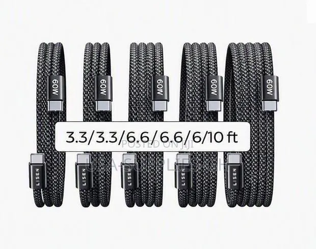 Lisen USB C to USB C Braided Fast Charging Cable (60w 6.6 Ft )From Usa · Photo 1