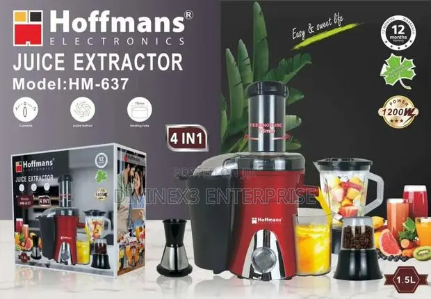 Hoffmans HM-637 4-in-1 Juice Extractor – 1200W · Photo 1