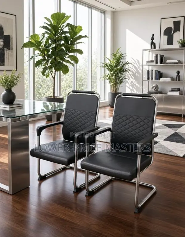 Executive Black Leather Office Guest Chairs · Photo 1