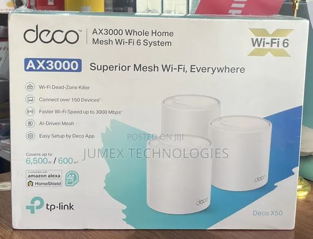 DECO X50 AX3000 Whole Home Mesh Wi-Fi 6 System Superior Mesh Wi-Fi · Photo 1