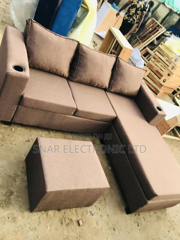 Stronger Brown L Shape Sofas Plus Table · Photo 1