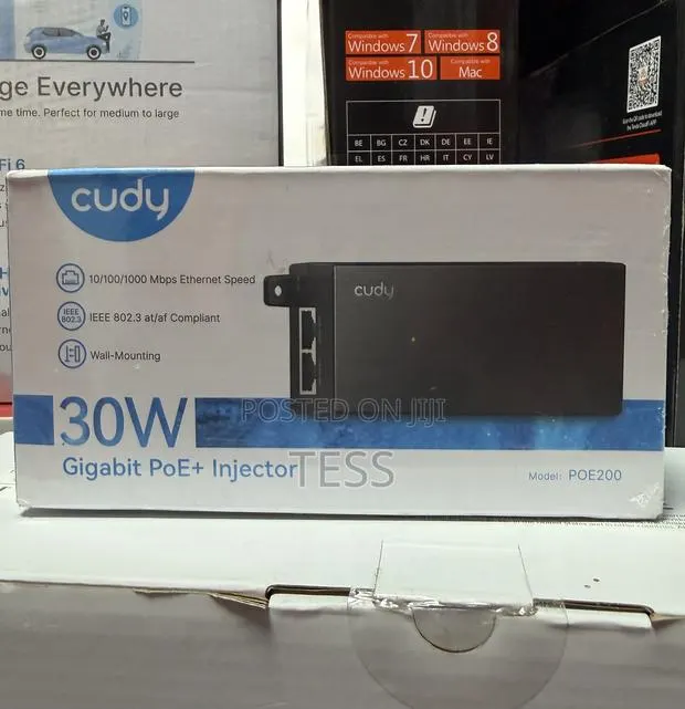 Cudy 30w Gigabit Poe+ Injector Adapter 1000mbps 54v Poe200 · Photo 1