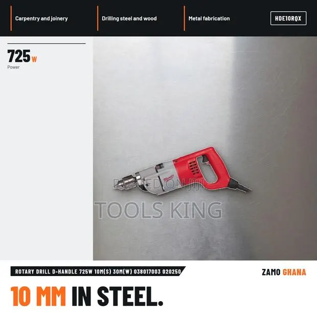 Rotary Drill D-Handle 725W 10M(S) 30M(W) 020250 - HDE10RQX · Photo 1