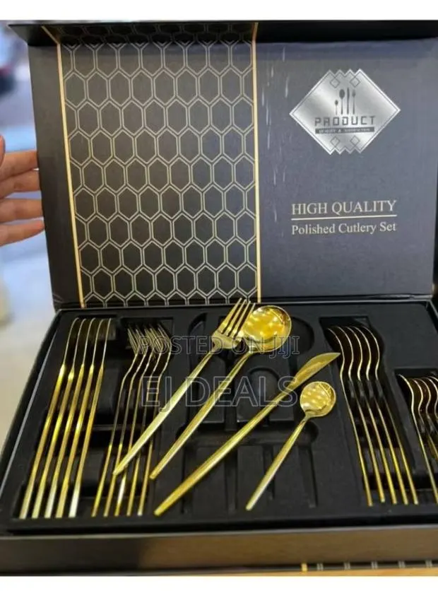 Polished Gold Stainless Steel Cutlery Set 24pcs · Photo 1
