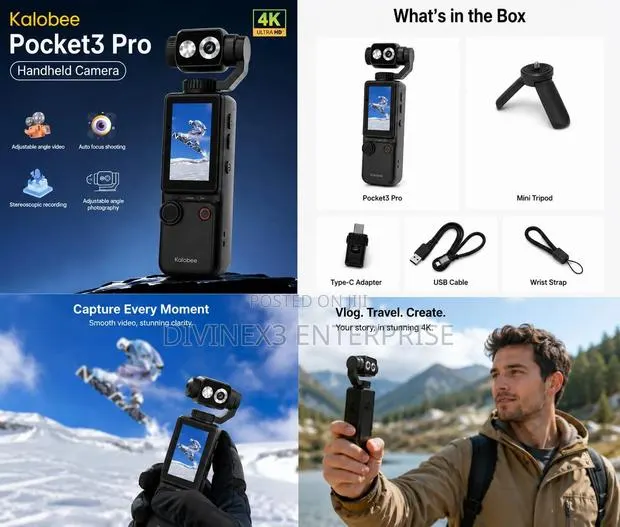 Kalobee Pocket 3 Pro Ultra HD Handheld Camera · Photo 3