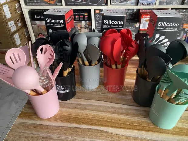 12pcs Silicone Non Stick Ladles Set With Holder · Photo 1