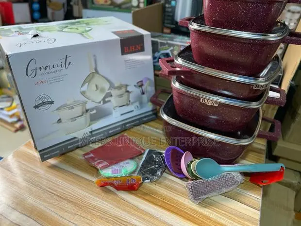 Non Stick B.H.N 21pieces Granite Cookware Set. · Photo 1