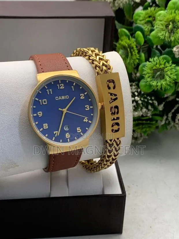 Gold Casio MTP-V002gl-7b2 Analog Watch + Bracelet · Photo 1
