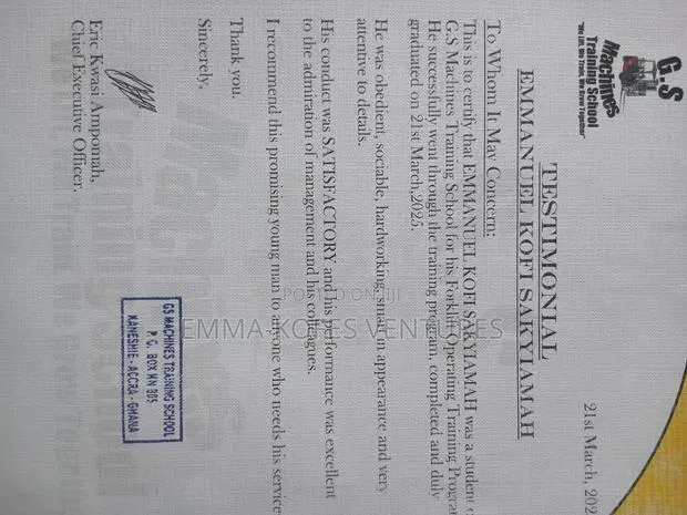 *Certified Forklift Operator Seeking Internship Opportunity · Photo 1